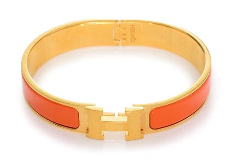 hermes bracelet mens orange|Hermes orange enamel bangle bracelet.